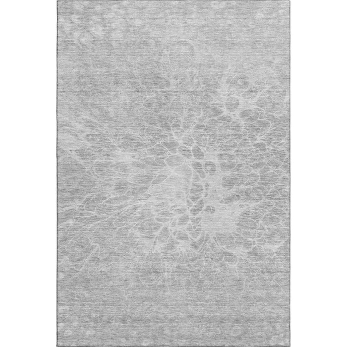 10' X 14' Abstract Washable Area Rug With UV Protection (654620) - Silver / Gray