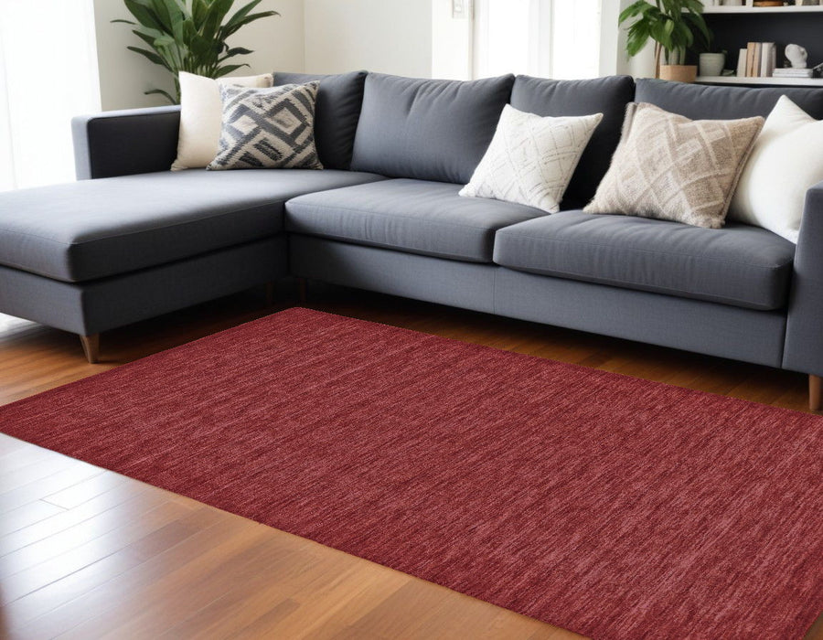 10' x 13' Wool Hand Woven Area Rug - Red