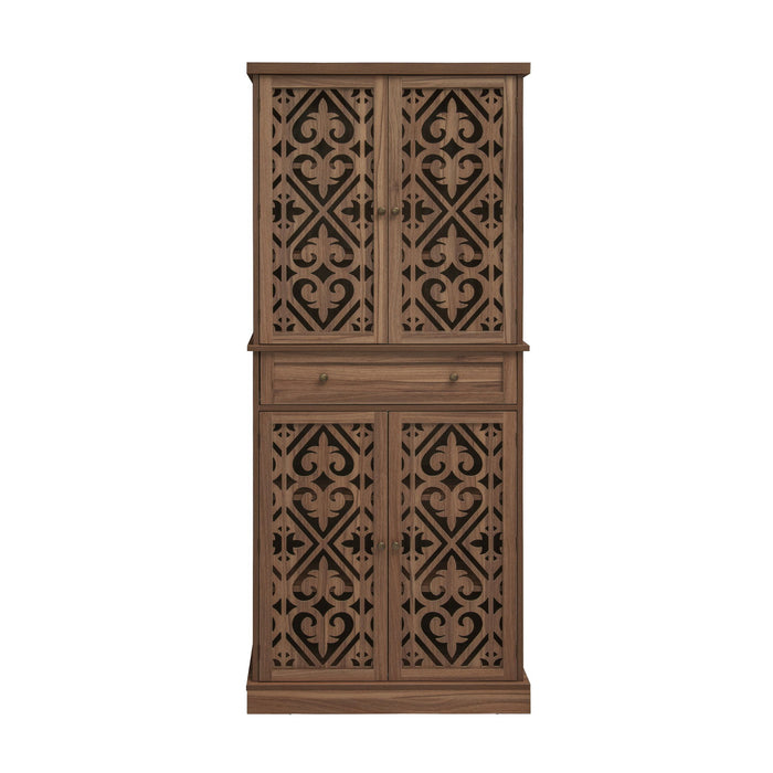 Giga 4-door accent cabinet with one drawer and four adjustable shelves, offering versatile storage in a modern design.