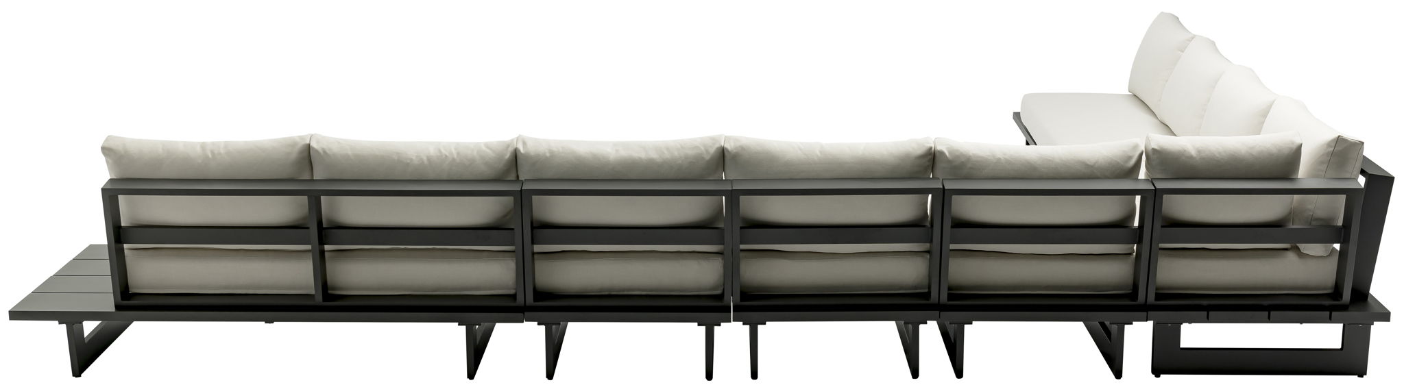 Maldives - 7 Piece Water Resistant Outdoor Patio Modular Sectional With Gray Base