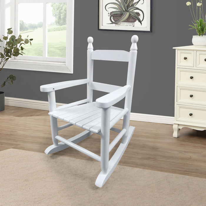 Giga children's indoor and outdoor rocking chair, durable plastic rocker for kids with a comfortable seat and sturdy design.