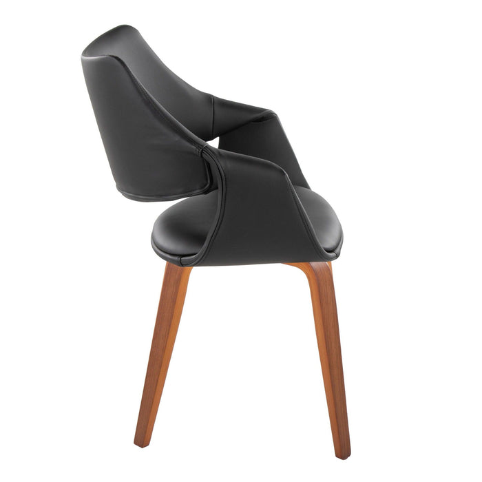 Curvo - High Back Upholstered Chair (Set of 2) - Walnut Wood Legs