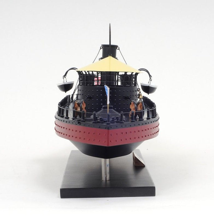 Hand Painted 1862 USS Monitor Model Boat - Black / Red