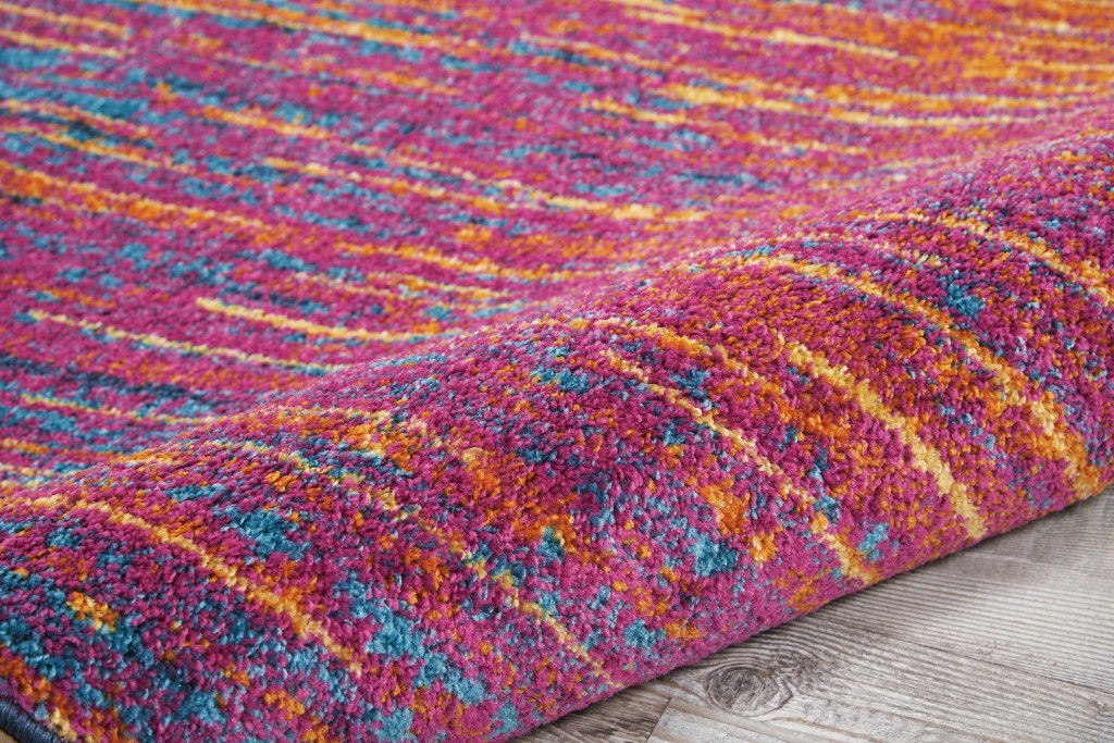 9' x 12' Abstract Power Loom Area Rug - Fuchsia