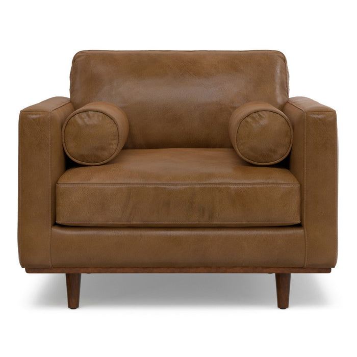 Mid-Century Leather Arm Chair - Brown