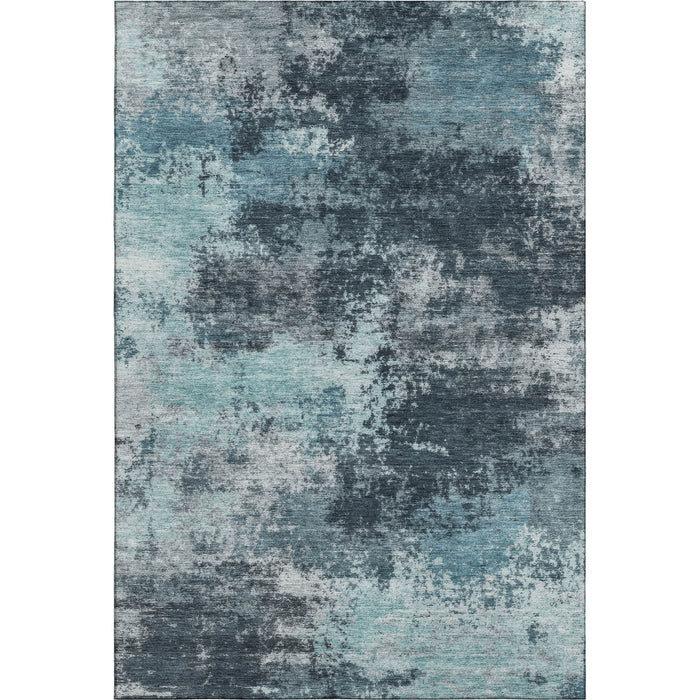 10' X 14' Abstract Washable Area Rug With UV Protection (716911) - Teal / Aqua