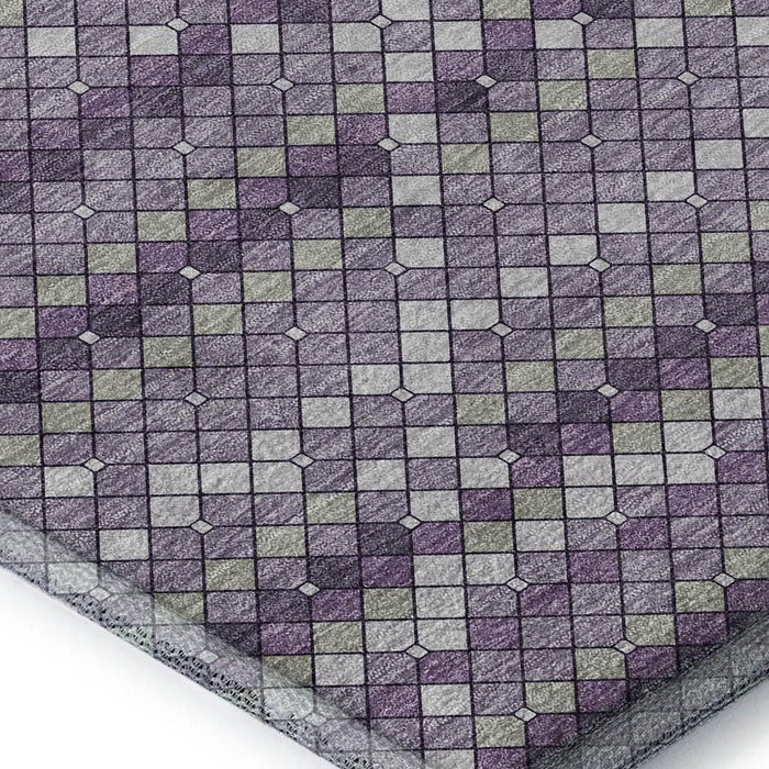 10' X 14' Geometric Washable Area Rug With UV Protection (693696) - Purple / Gray / Ivory