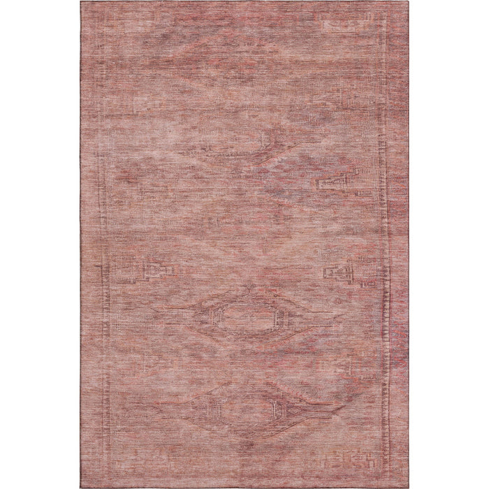 10' X 14' Abstract Geometric Washable Area Rug With UV Protection (695420) - Terra Cotta / Salmon / Blush