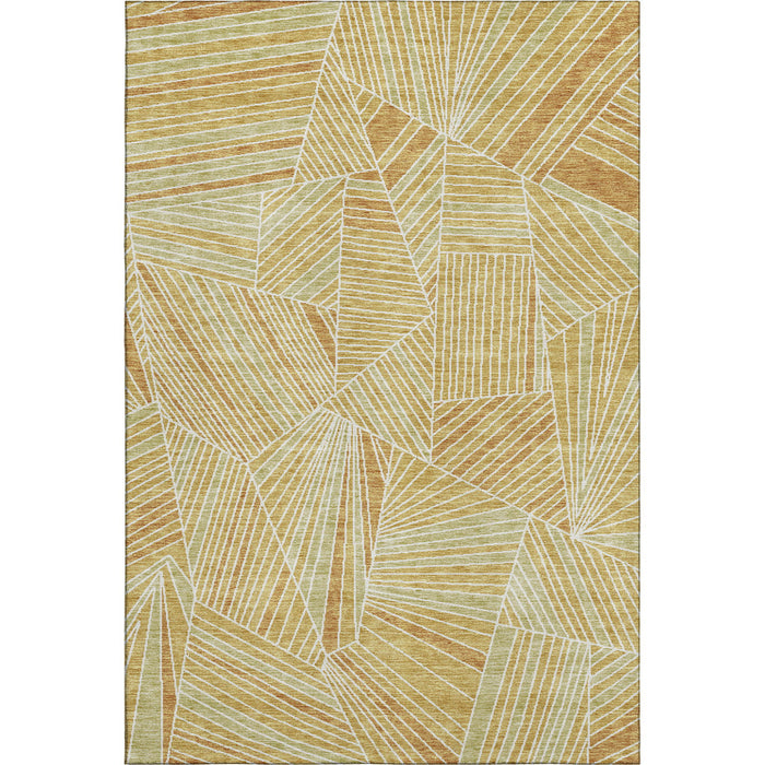 10' X 14' Geometric Washable Area Rug With UV Protection (672761) - Gold / Beige