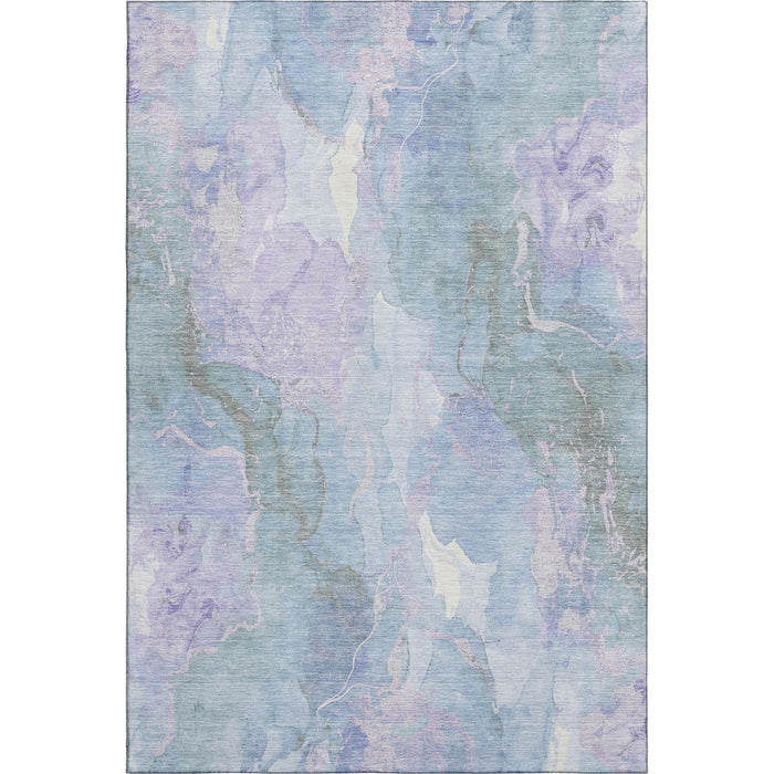 10' X 14' Abstract Washable Area Rug With UV Protection (701317) - Lavender / Blue