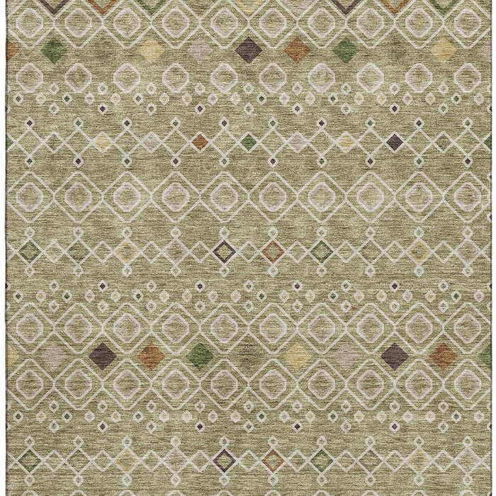 10' X 14' Southwestern Washable Area Rug With UV Protection (674742) - Sage / Beige / Gold