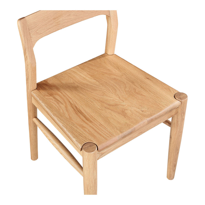 Solid Wood Open Back Dining Side Chairs (Set of 2) - Natural