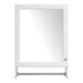 Giga white 3-in-1 wall-mounted bathroom medicine cabinet with mirror, adjustable shelf, soft-close door, and towel bar.