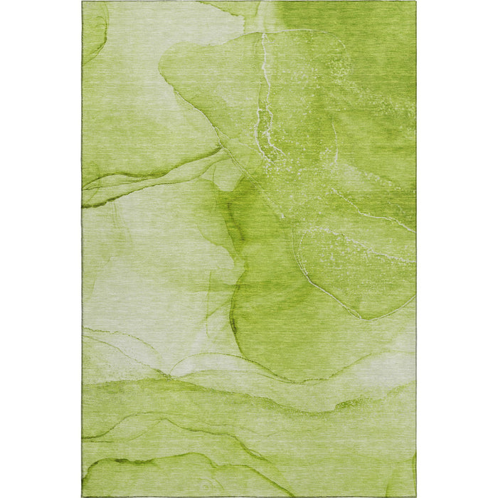10' X 14' Abstract Washable Area Rug With UV Protection (646864) - Green / Ivory