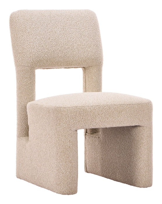 Fabric Open Back Dining Side Chairs (Set of 2) (726116) - Beige