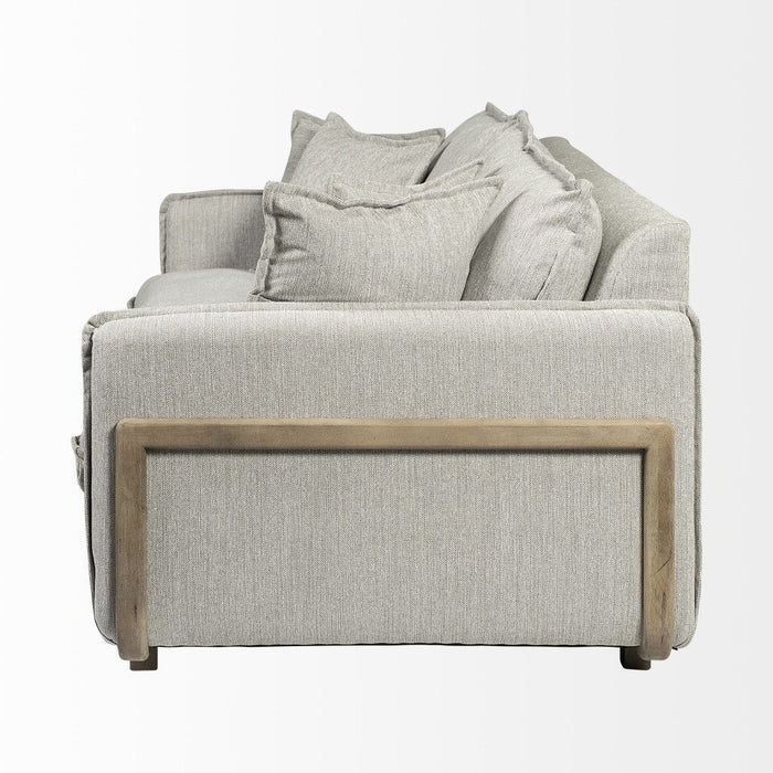 Fabric Sofa With Toss Pillows - Gray