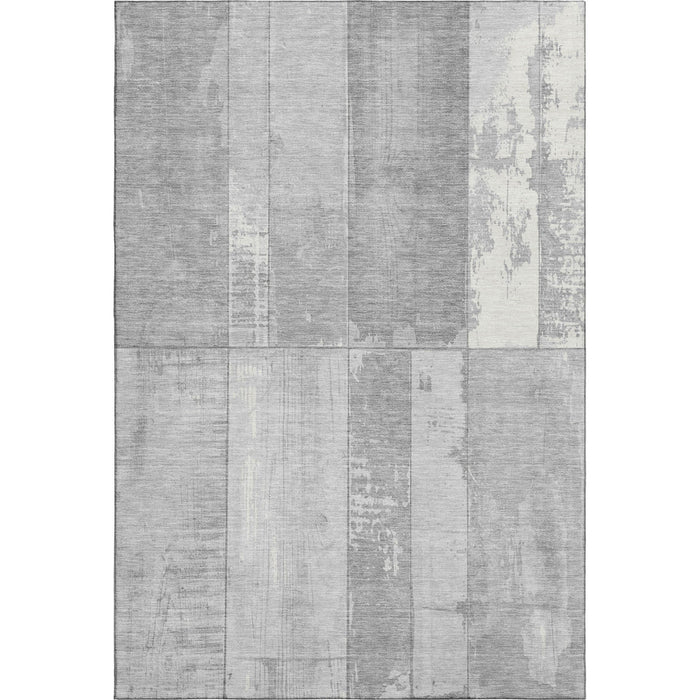 10' X 14' Geometric Washable Area Rug With UV Protection (706547) - Gray / Silver