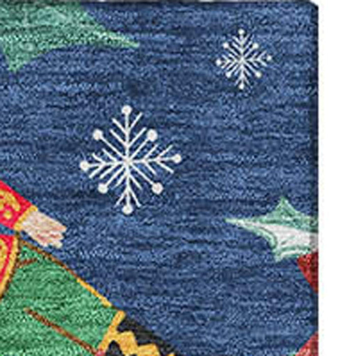 10' X 14' Abstract Geometric Washable Area Rug With UV Protection (702038) - Navy Blue / Red / Black
