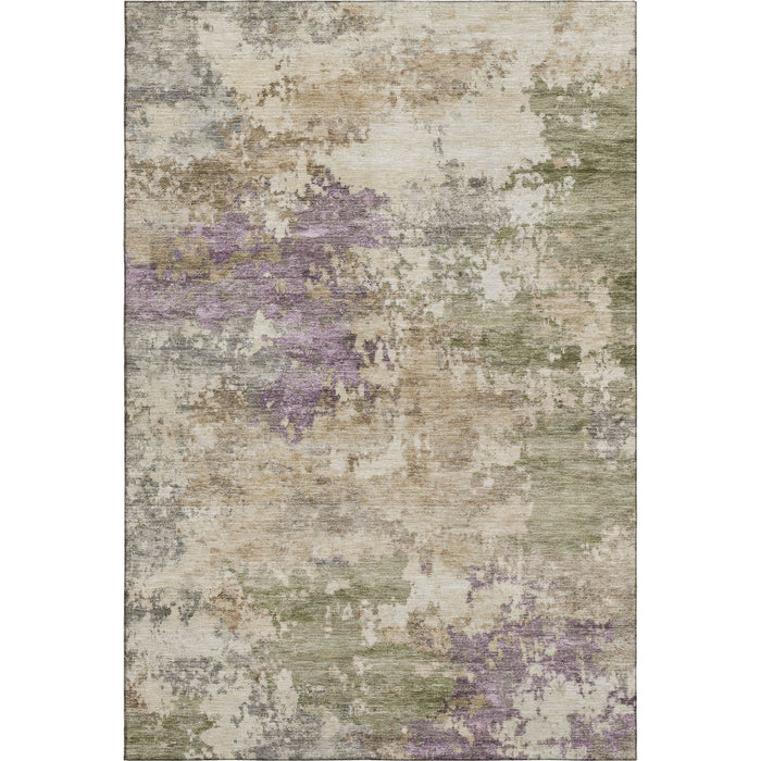 10' X 14' Abstract Washable Area Rug With UV Protection (717020) - Beige / Purple
