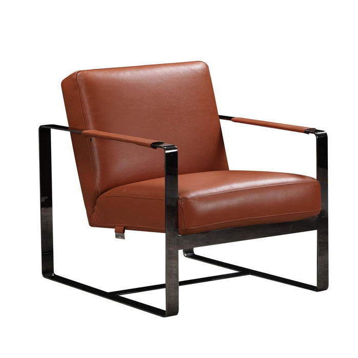 Genuine Leather Arm Chair - Camel And Black