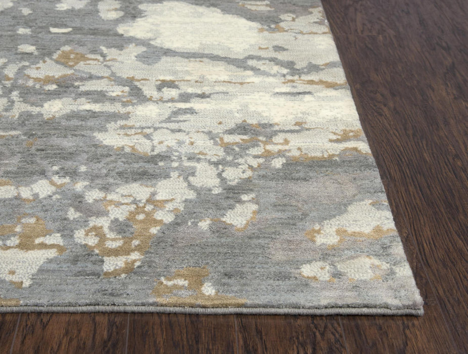 9' X 12' New Zealand Lambs Wool Abstract Hand Carved Handmade Area Rug (747571) - Gray / Light Gray / Beige / Ivory