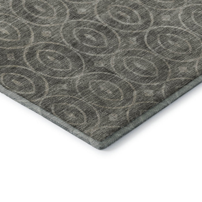 10' X 14' Geometric Washable Area Rug With UV Protection (691890) - Pewter / Gray