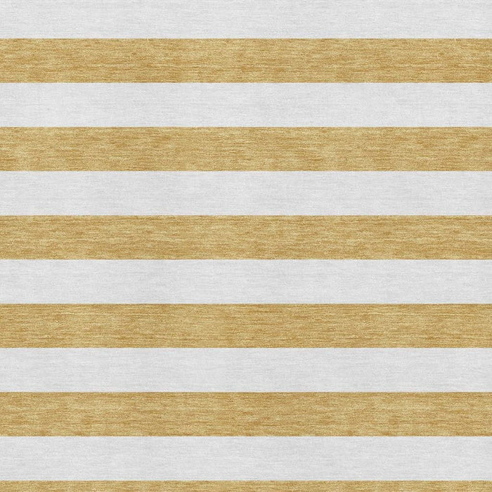 10' X 14' Striped Washable Area Rug With UV Protection (647584) - Gold / Ivory