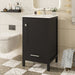 Giga bathroom vanity with ceramic sink, soft-close drawers, door organizer, divider drawer, and adjustable foot pads.