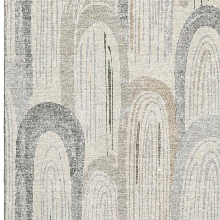 10' X 14' Geometric Washable Area Rug With UV Protection (694598) - Beige / Gray / Silver