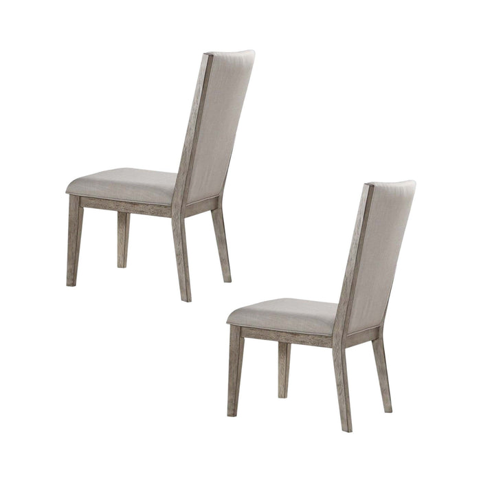 Fabric And Solid Wood Dining Side Chairs (Set of 2) - Gray