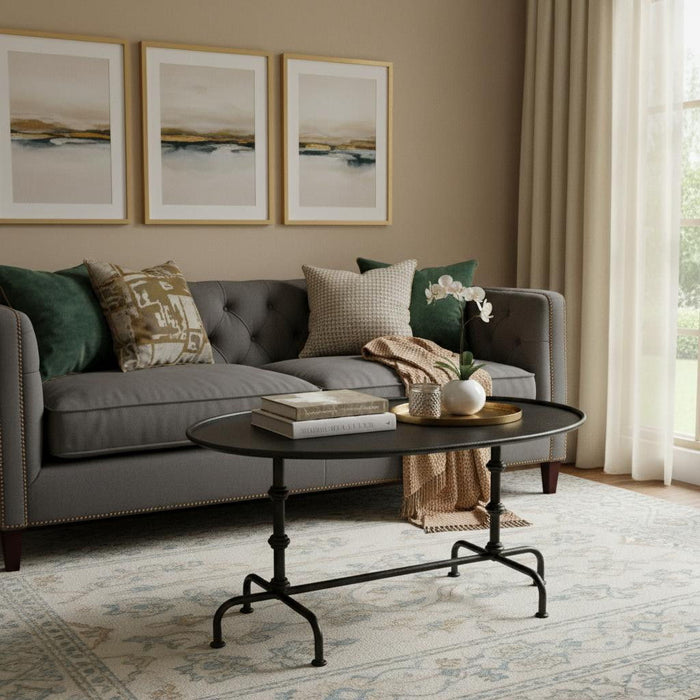 Metal Coffee Table - Dark Brown