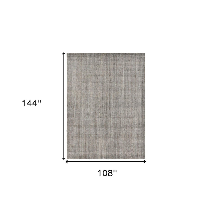9' X 12' Wool Abstract Hand Woven Area Rug - Gray And Light
