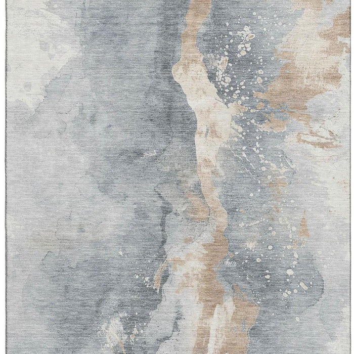 10' X 14' Abstract Washable Area Rug With UV Protection (697944) - Gray / Beige / Ivory