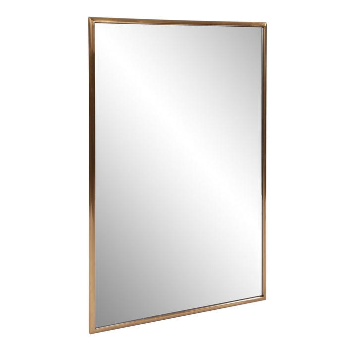 Brass Rectangular Wall Mirror - Antiqued Brushed