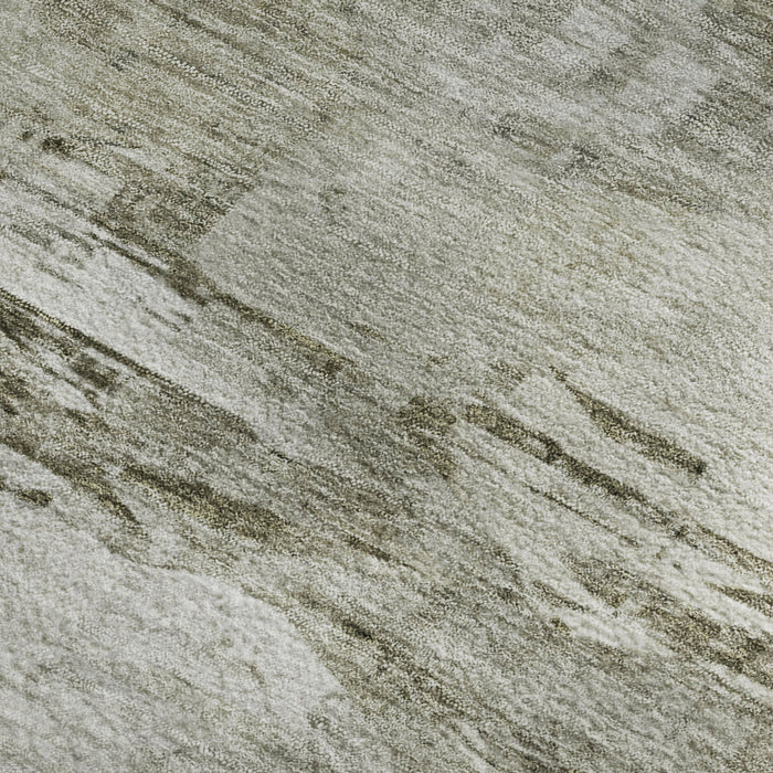 10' X 14' Abstract Washable Area Rug With UV Protection (650752) - Taupe / Ivory