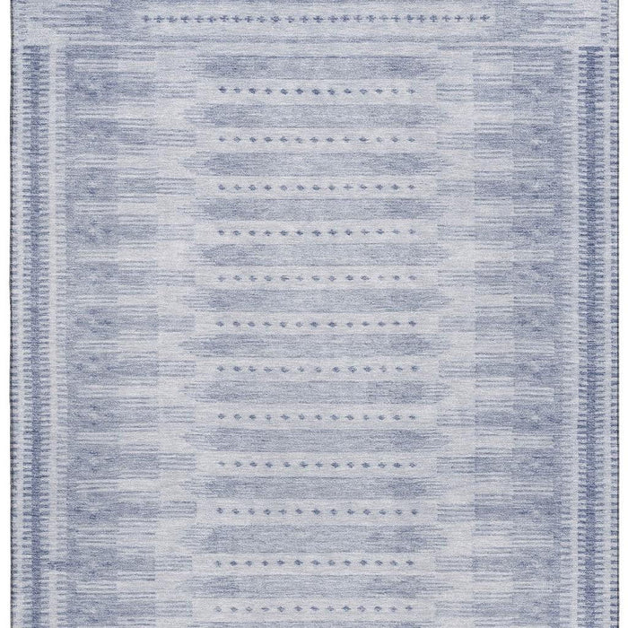 10' X 14' Geometric Washable Area Rug With UV Protection (708013) - Blue / Denim Blue