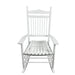 Giga wooden balcony porch adult rocking chair with curved armrests and slatted back for outdoor relaxation.