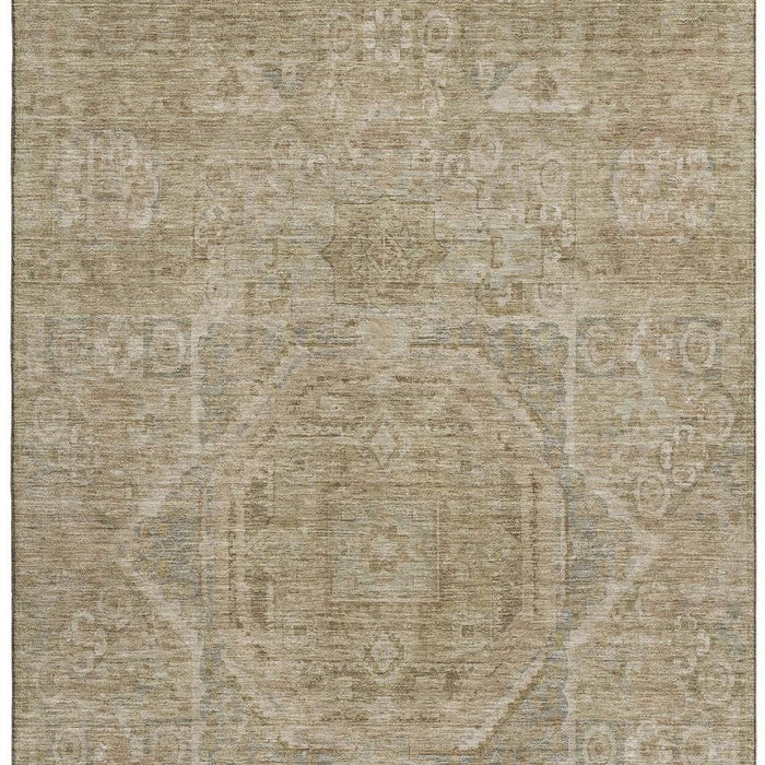 10' X 14' Oriental Washable Area Rug With UV Protection (699891) - Tan / Beige