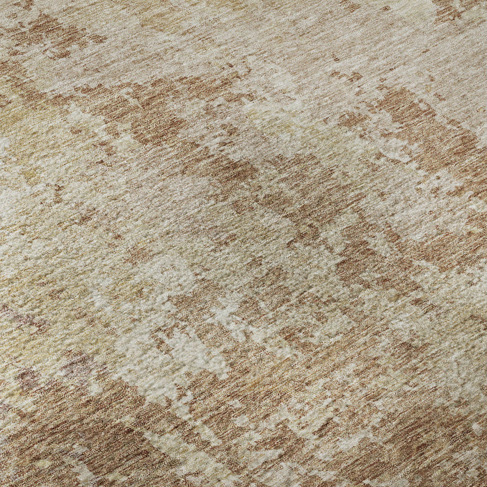 10' X 14' Abstract Washable Area Rug With UV Protection (687967) - Copper / Beige
