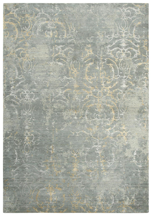 8' X 10' New Zealand Lambs Wool Trellis Hand Carved Handmade Area Rug (747581) - Gray / Light Gray / Beige / Ivory