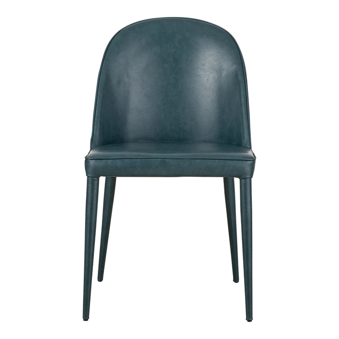 Upholstered Faux Leather Dining Side Chairs (Set of 2) - Blue
