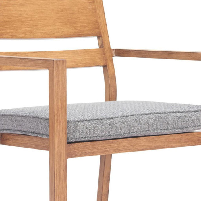 Slipcovered Aluminum Slat Back Dining Arm Chairs (Set of 2) - Natural