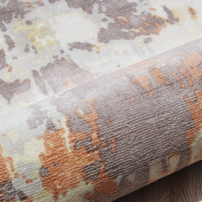9' x 12' Abstract Wool Blend Hand Loomed Area Rug - Brown And Tan
