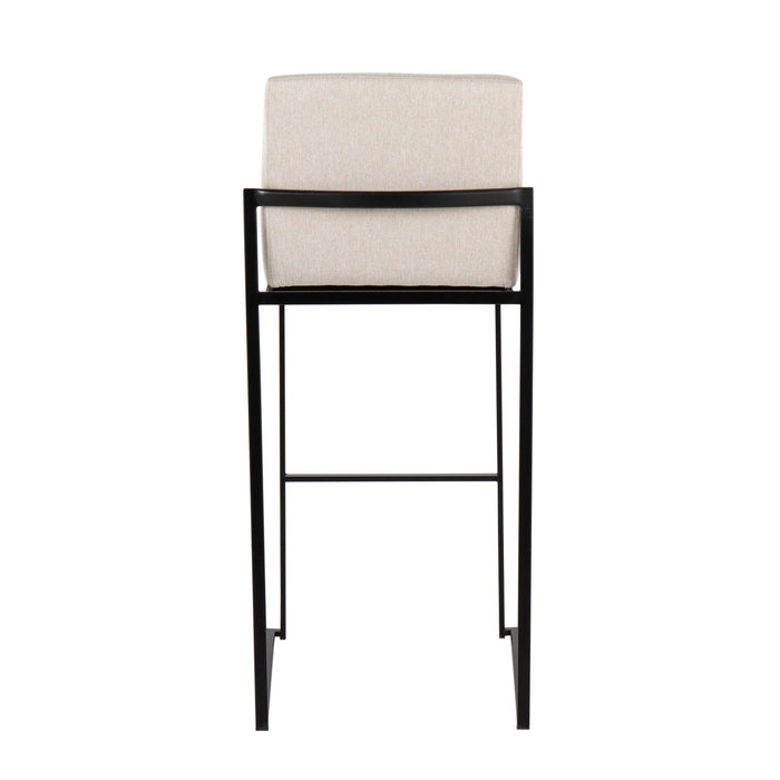 Fuji - High Back Barstool - Black Steel Legs