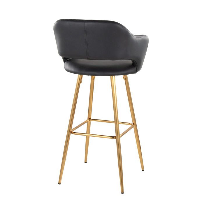 Margarite - 30" Fixed-Height Barstool - Gold Metal (Set of 2)