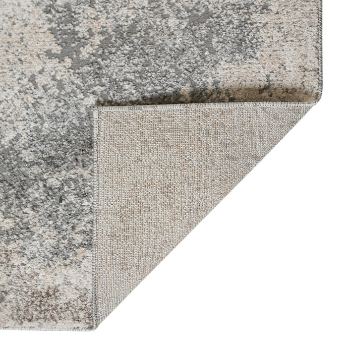 9' x 12' Abstract Power Loom Area Rug - Cream And Gray