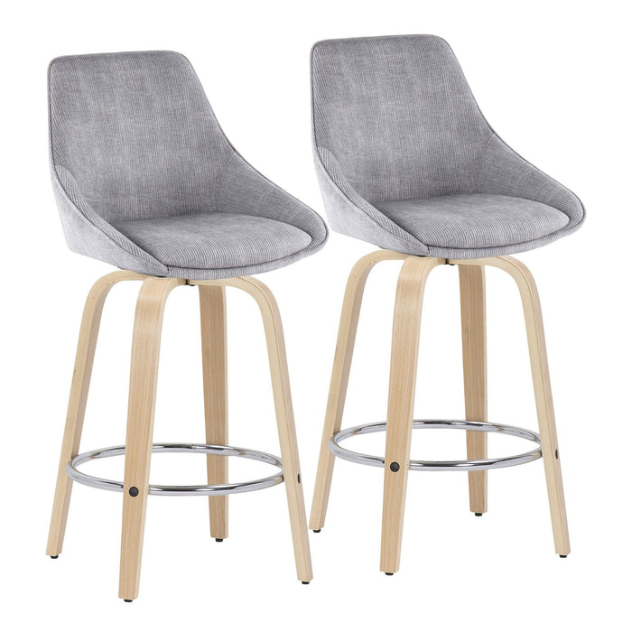 Diana - Fixed-Height Counter Stool - Wood Legs (Set of 2)
