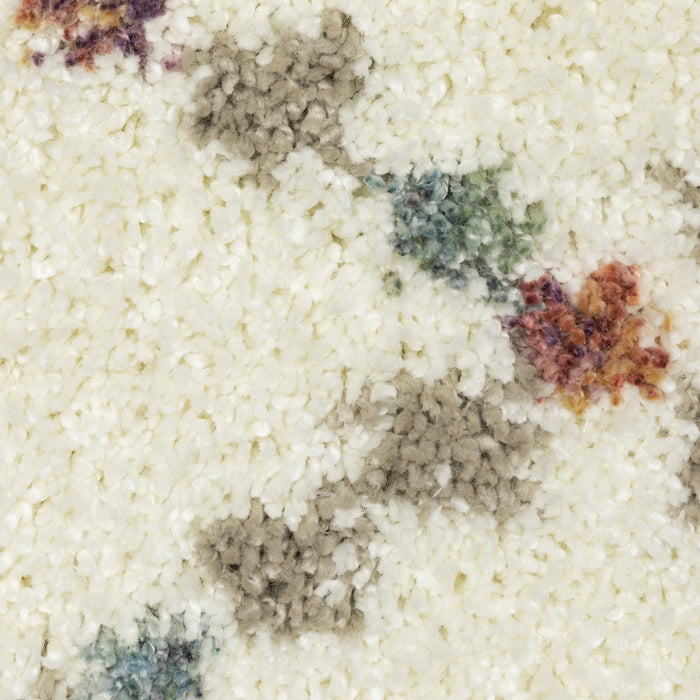 5' X 8' Diamond Shag Area Rug With Fringe - Gray