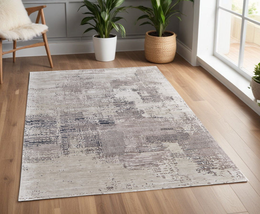 4' x 6' Abstract Hand Tufted Area Rug - Brown Black And Tan