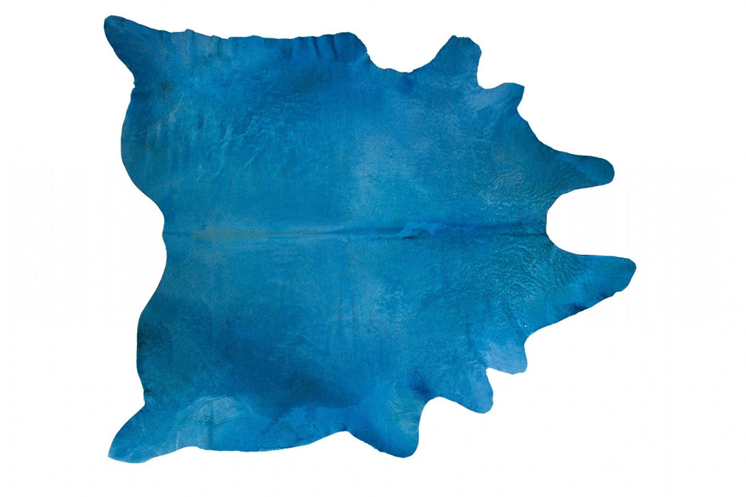72" x 84" Cowhide - Rug - Sky Blue